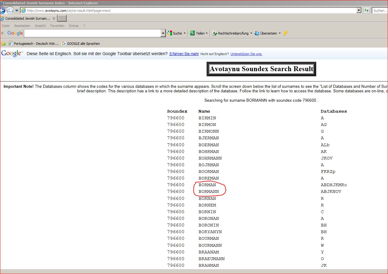 BORMANN juedischer Familienname