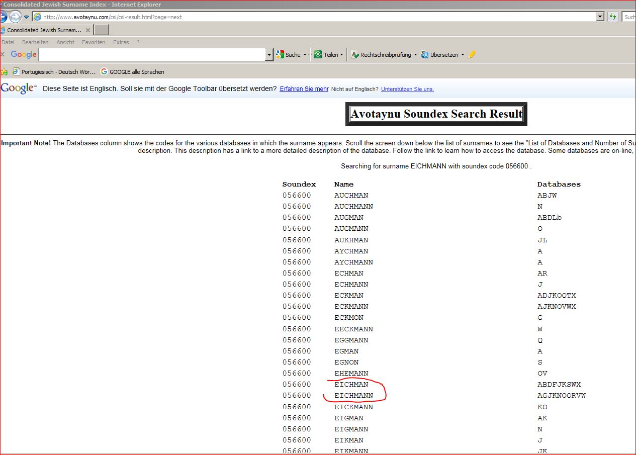 Eichmann juedischer Familienname